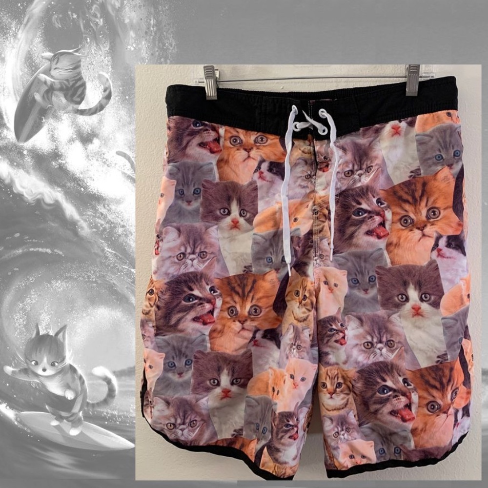 Kitten Board Shorts 32-36 Asian XL 100% Polyester